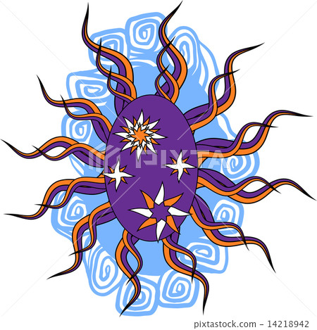 Fantasy hand drawn night and moon. Vector illustration. Fantasy hand drawn night and moon. Vector illustration. 14218942