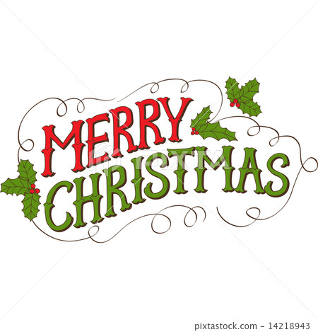 Vintage Merry Christmas Card. Hand drawn vector lettering. Vintage Merry Christmas Card. Hand drawn vector lettering. 14218943