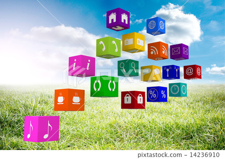 Composite image of app cubes 14236910