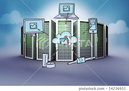 Composite image of cloud computing doodle Composite image of cloud computing doodle 14236931