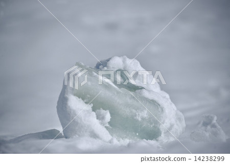 ice block on mountain snow background 14238299