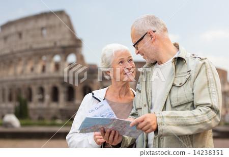 senior couple on city street 14238351