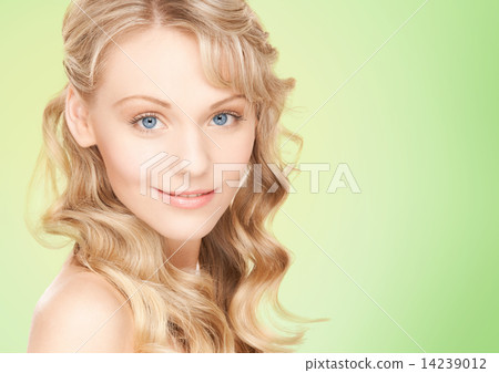 face of beautiful young happy woman with long hair face of beautiful young happy woman with long hair 14239012