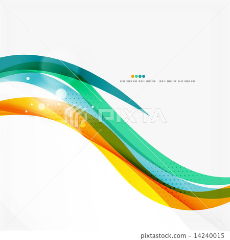 Blue, orange, red swirl wave lines. Light design 14240015
