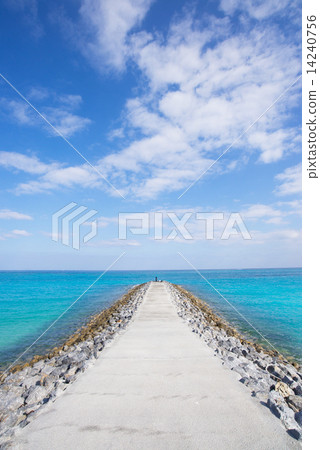 在沖繩·Momohara海岸的海灘 在沖繩·Momohara海岸的海灘 14240756