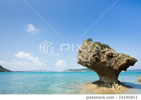 The sea of Okinawa · Hamahigajima · odd rock 14240851