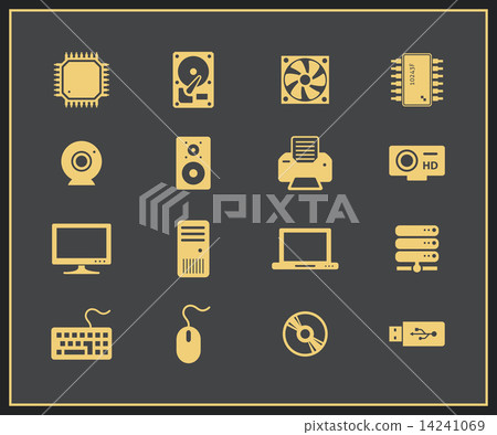 Computer hardware icons 14241069