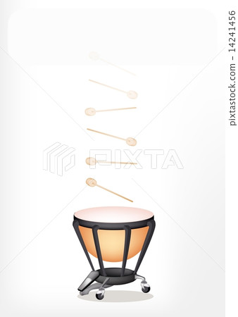 Beautiful Classical Timpani with Sticks on White Background Beautiful Classical Timpani with Sticks on White Background 14241456