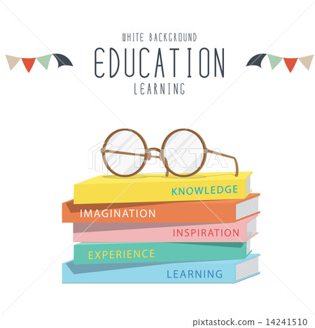 Eyeglasses on top stack books. Eyeglasses on top stack books. 14241510