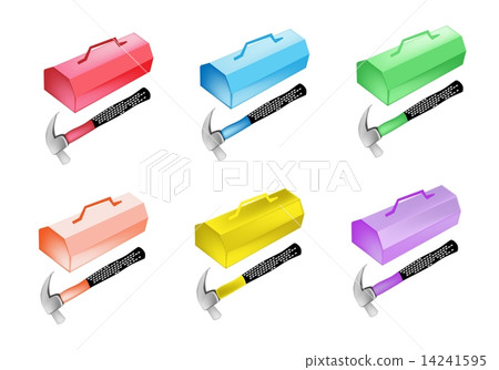 Colorful Illustration Set of Metal Toolbox Icon 14241595