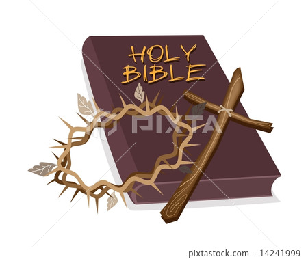 Holy Bible with Wooden Cross and Crown of Thorn Holy Bible with Wooden Cross and Crown of Thorn 14241999