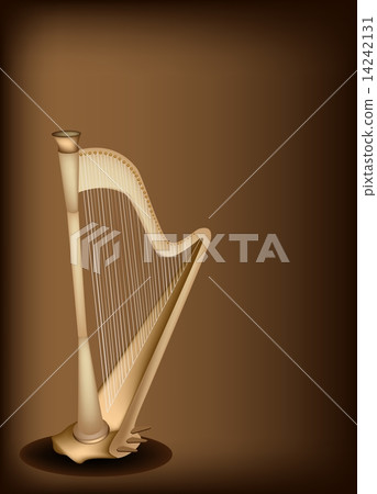 A Beautiful Harp on Dark Brown Background A Beautiful Harp on Dark Brown Background 14242131