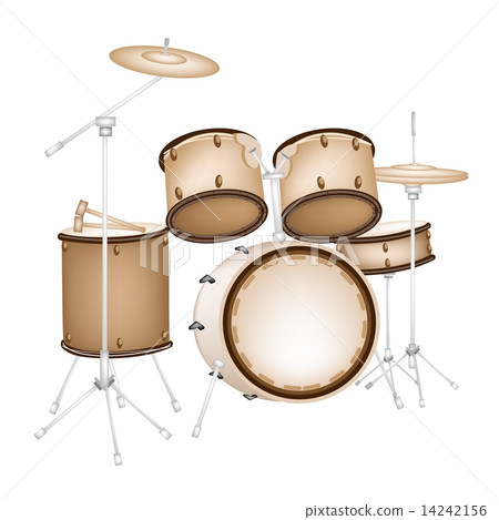 A Beautiful Drum Kit on White Background 14242156