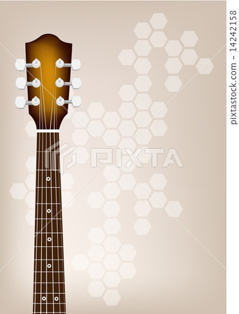 Acoustic Guitar Bridge on Beautiful Brown Background 14242158
