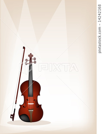 A Beautiful Violin on Brown Stage Background A Beautiful Violin on Brown Stage Background 14242168