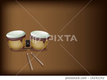 Beautiful Bongo Drum on Dark Brown Background 14242242