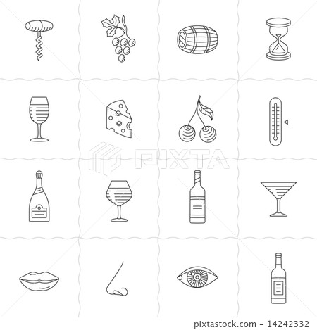 Wine icons set 14242332