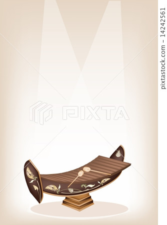 A Beautiful Thai Xylophone on Brown Stage Background 14242561