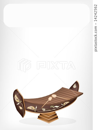 A Beautiful Thai Xylophone with A White Banner 14242562
