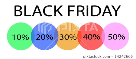 Black Friday Banner with Percentages Discount Label 14242666