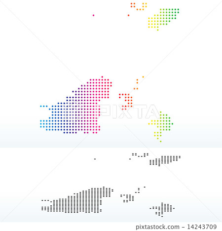 Map of Guernsey with Dot Pattern 14243709