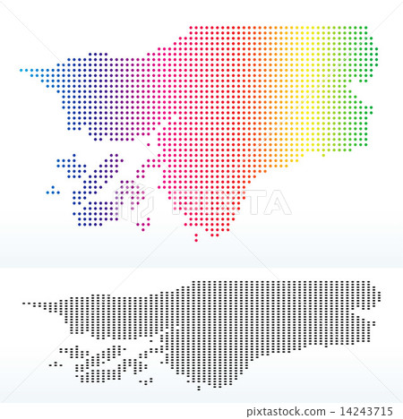 Map of Guinea Bissau with Dot Pattern 14243715