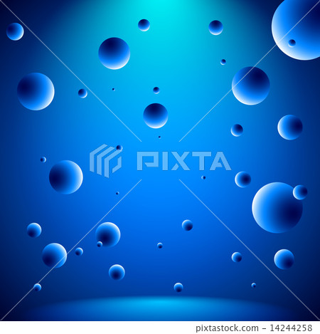 Abstract conceptual room with flying lightened balls Abstract conceptual room with flying lightened balls 14244258