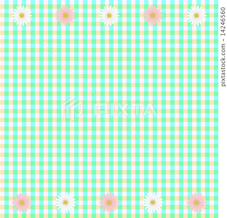 背景材料綠色格子和雛菊 14246560