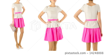 Fashion concept with woman clothing on white Fashion concept with woman clothing on white 14248008