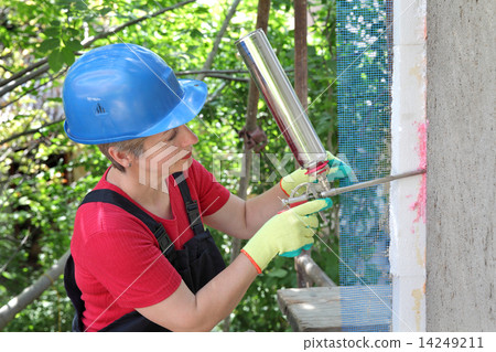 Construction site, styrofoam insulation 14249211