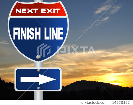 Finish line road sign Finish line road sign 14250332