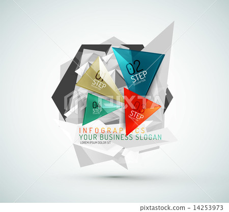 Triangle shape modern paper infographics 14253973