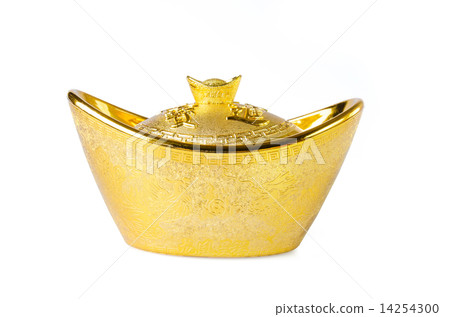 Chinese gold ingots decoration with blessing word on it. Chinese gold ingots decoration with blessing word on it. 14254300