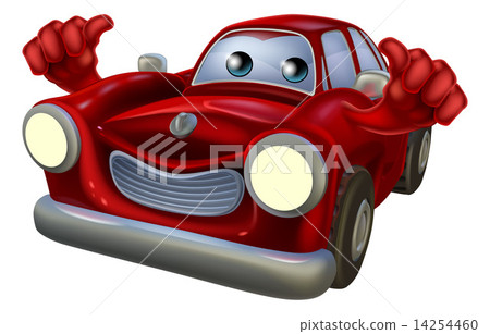 Thumbs up cartoon car mascot Thumbs up cartoon car mascot 14254460