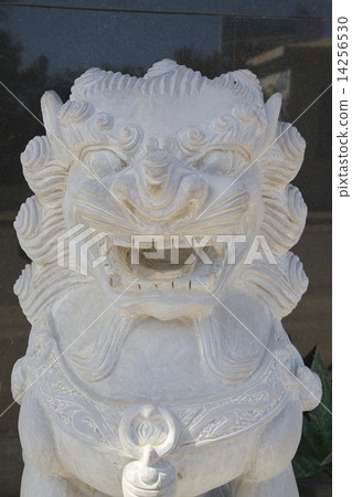 Sculpture of Chinese guardian lion Sculpture of Chinese guardian lion 14256530