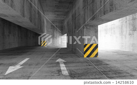Abstract gray concrete urban parking interior. 3d illustration 14258610