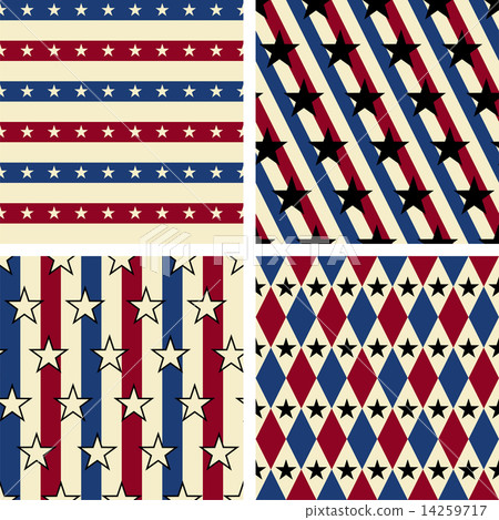 Set of seamless patterns with stars. Vector illustration 14259717