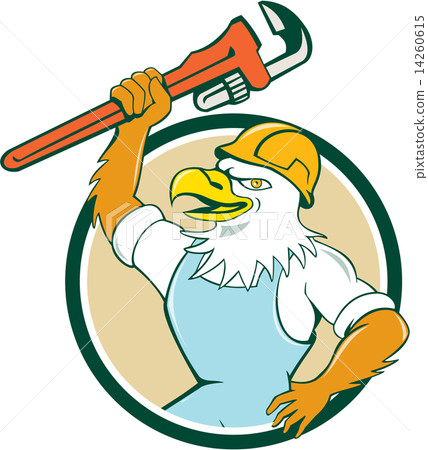 Bald Eagle Plumber Wrench Circle Cartoon Bald Eagle Plumber Wrench Circle Cartoon 14260615