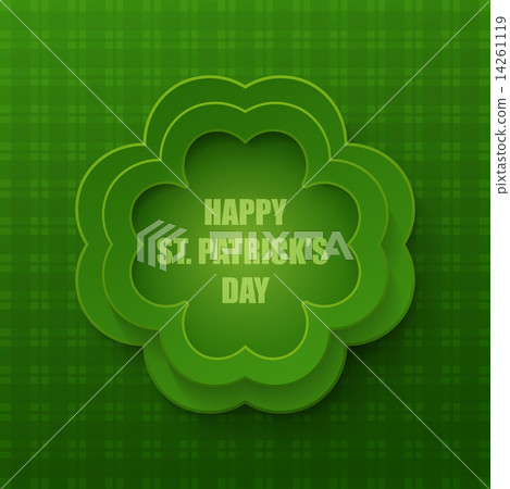 Happy St. Patrick's Day Poster. Clover frame  14261119