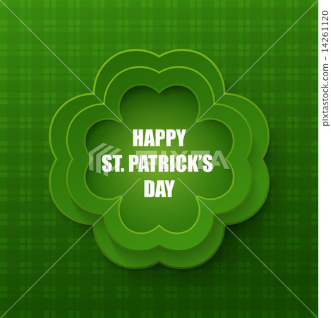 Happy St. Patrick's Day Poster. Clover frame  14261120