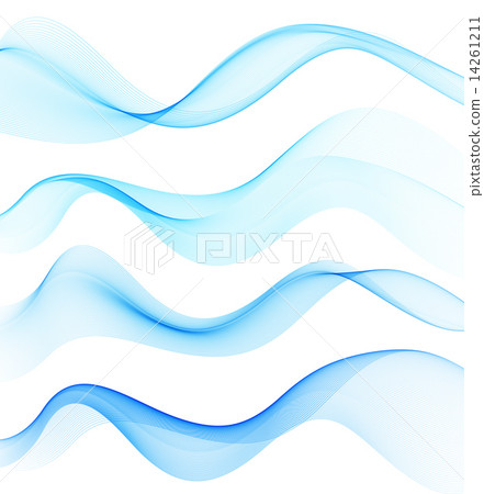 Set Of Abstract Smoke Curved Lines - Stock Illustration [14261211] - Pixta