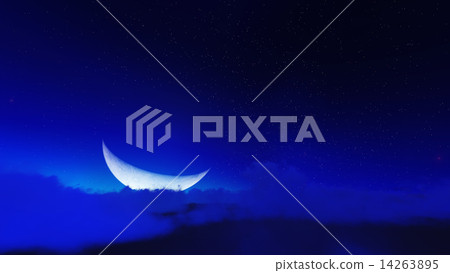 Night stars in sky and cloud with moon Night stars in sky and cloud with moon 14263895