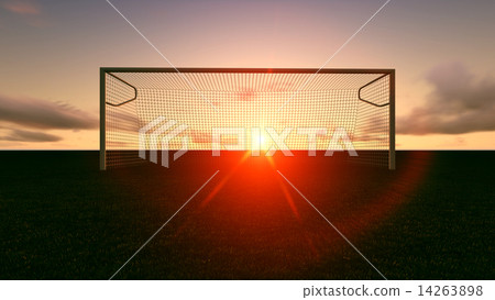 Soccer goal on the football field Soccer goal on the football field 14263898