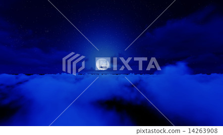 Night stars in sky and cloud with moon Night stars in sky and cloud with moon 14263908