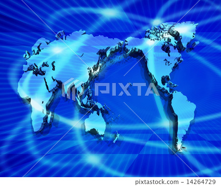 Internet world of blue world map 14264729