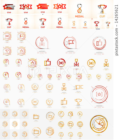 Vector mega set of linear stamp logos 14265621