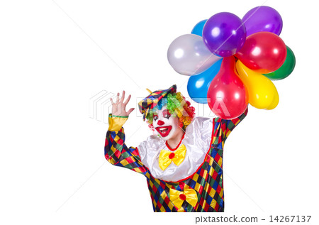 Funny clown isolated on the white 14267137