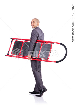 Businessman in career ladder concept 14267825