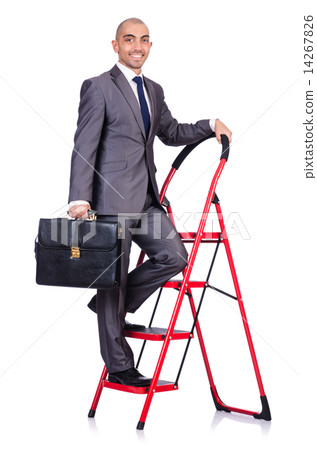 Businessman in career ladder concept 14267826