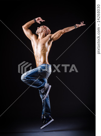 Dancer dancing in the dark studio Dancer dancing in the dark studio 14268030